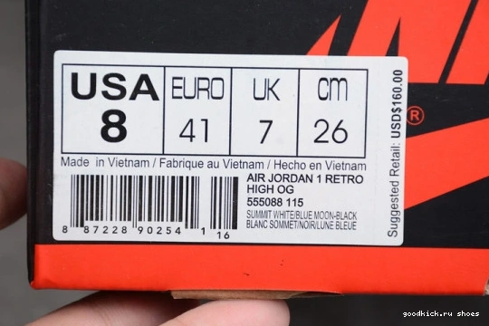 AIR JORDAN “BLUE 555088-115 RETRO 1 555088-115 HIGH MOON” OG 0321